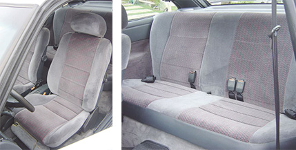 Bancos tinham um padrão de tecido próprio e como opcional podiam ser da marca Recaro / Com aumento do entre-eixos os passageiros do banco de trás passaram a usufruir de um melhor espaço para as pernas