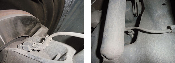 Sensor dianteiro do ABS / Sensor traseiro do ABS